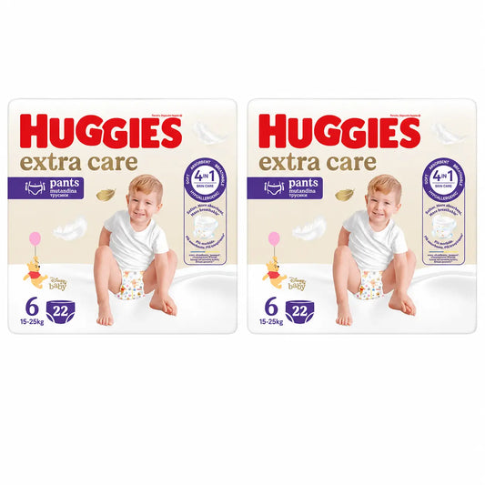 Huggies Extra Care Koko 6 (15–25 kg) Disney-vauvan vaippahousut, 22 kpl, 2-pakkaus
