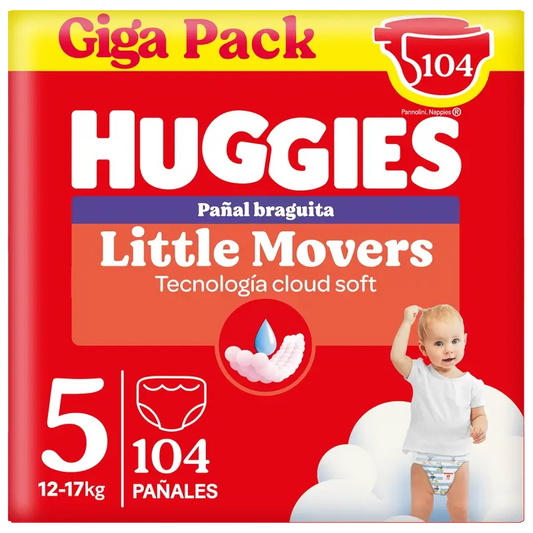 Huggies Little Movers Koko 5 (12–17 kg) Disney-vauvan vaippahousut, 104 kpl