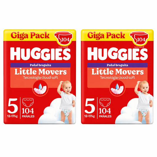 Huggies Little Movers Koko 5 (12–17 kg) Disney-vauvan vaippahousut, 104 kpl, 2-pakkaus