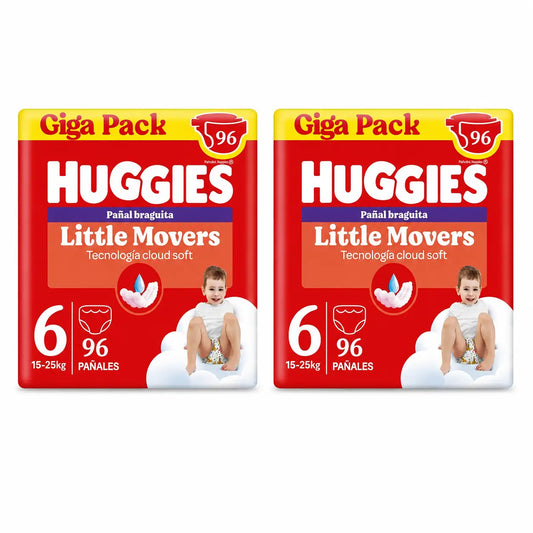 Huggies Little Movers Koko 6 (15–25 kg) Disney-vauvan vaippahousut, 96 kpl, 2-pakkaus