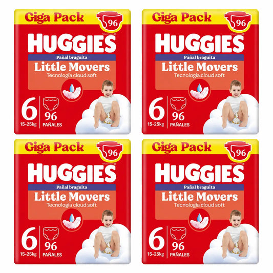 Huggies Little Movers Koko 6 (15–25 kg) Disney-vauvan vaippahousut, 96 kpl, 4-pakkaus