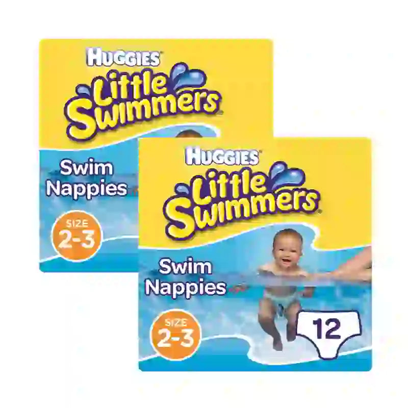 Huggies Little Swimmers Nappy Size 2-3 (3-8 Kg), 12 Water Nappies, Pack of 2