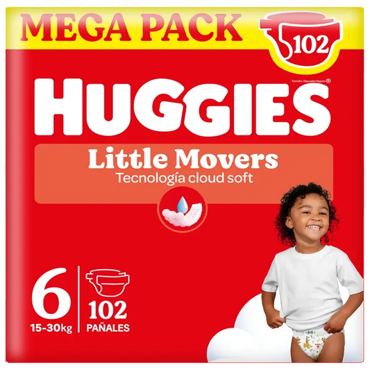 Huggies Little Movers Size 6 (15-30 Kg) Disney Baby Nappy , 102 Units