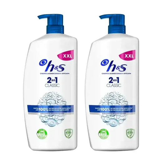 H&S Clásico 2-in-1-shampoo, 2 x 1000 ml:n pakkaus