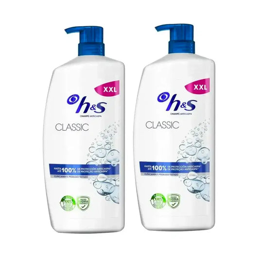 H&S Clásico -shampoo, 2 x 1000 ml:n pakkaus