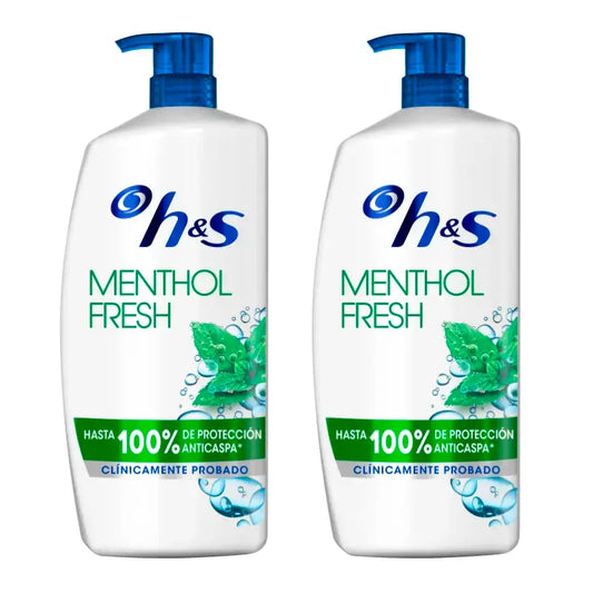 H&S Menthol -shampoo, 2 x 1000 ml:n pakkaus