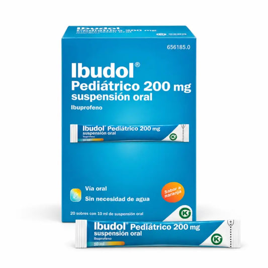 Ibudol Pediátrico 200 mg suun kautta otettava suspensio, 20 annospussia
