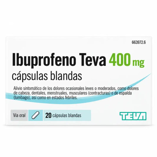 Ibuprofeeni Teva 400 mg, 20 pehmeää kapselia