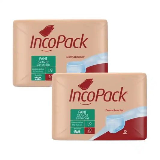 Incopack Supernoche -vaippahousut, koko L, 2-pakkaus, 160 kpl.