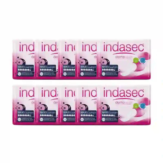 Indasec Dermoseda Maxi Good Night -inkontinenssisuojat, 10 x 12 kpl 