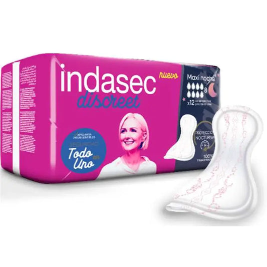 Indasec Discreet Maxinoche, 12 kappaletta