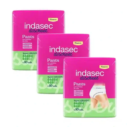 Indasec Discreet Pant -inkontinenssialushousut, superkoko, 3 x 10 kpl 