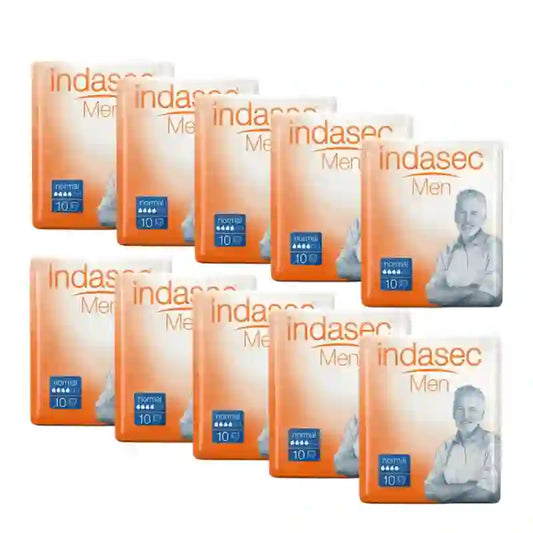 Indasec Men -miesten terveyssiteet, normaali, 10 × 10 kpl 
