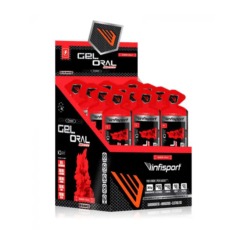 Infisport suun kautta otettava geeli, kolan maku, 18 kpl × 50 g