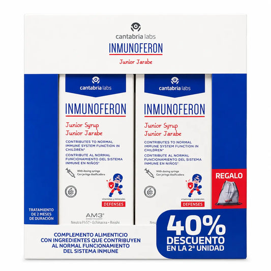 Inmunoferon Defensas -kaksoispakkaus, Junior-siirappi 150 ml