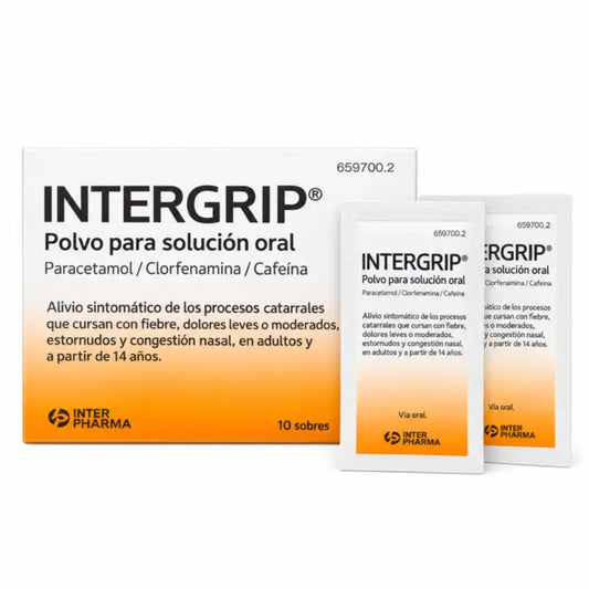 Intergrip 10 pussia, jauhe suun kautta otettavaan liuokseen