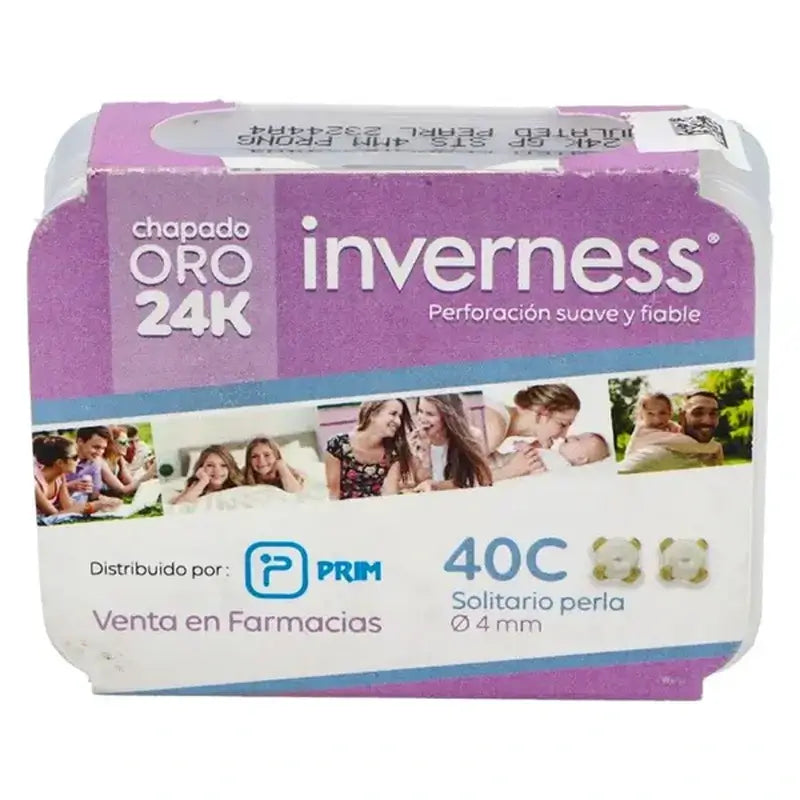 Inverness-korvakorut 40C 24K Solit. 4 mm