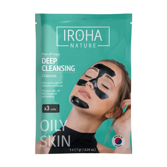 Iroha Nature syväpuhdistava hiilipohjainen irrotettava kasvonaamio, 3 kpl, 1 gramma