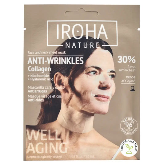 Iroha Nature ryppyjä ehkäisevä kasvo- ja kaulanaamio - kollageeni, 30 ml