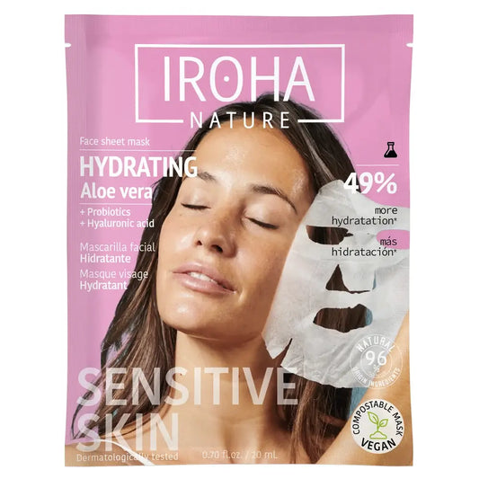 Iroha Nature kosteuttava kasvojen paperinaamio – aloe vera, 20 ml