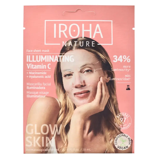 Iroha Nature Kirkastava kasvojen kosteuspyyhe - C-vitamiini, 20 ml