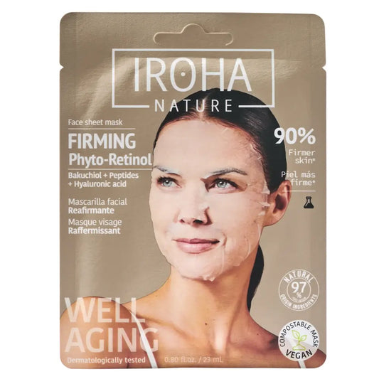 Iroha Nature kiinteyttävä kasvojen kosteuspyyhe - Fito Retinol, 23 ml