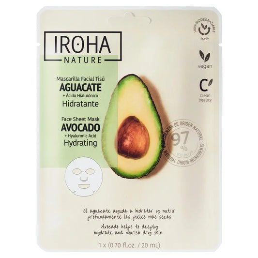 Iroha Nature Natural Extracts kosteuttava avokado-kasvonaamio, 20 ml 