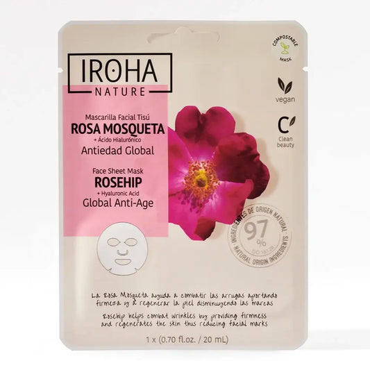 Iroha Nature Natural Extracts -kasvonaamio, joka torjuu ikääntymisen kokonaisvaltaisesti, 20 ml 