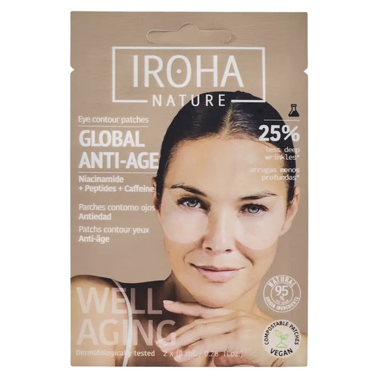 Iroha Nature Global Anti-Aging -silmänympäryslaastarit – niacinamidi, 16 (2x8) ml
