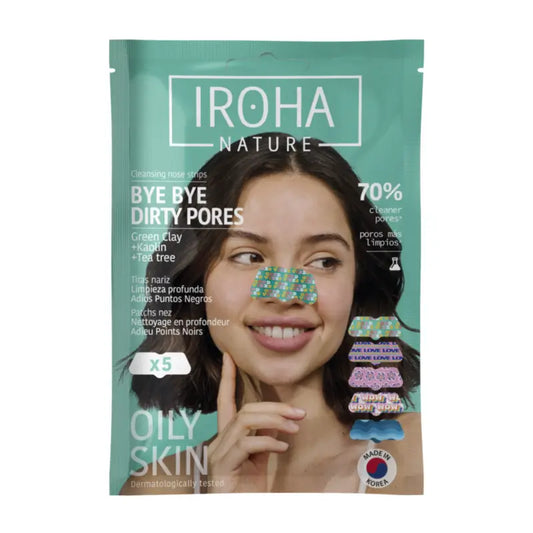 IROHA NATURE BYE BYE Dirty Pores -nenäliuskat – syväpuhdistus (5 kpl)