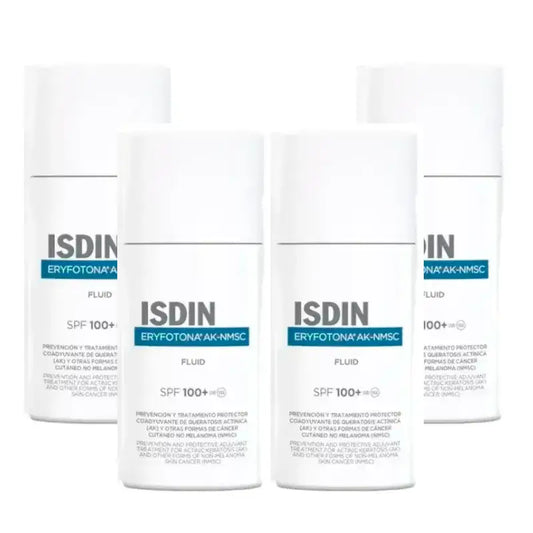 Isdin Eryfotona AK-NMSC aurinko- ja kasvojen voide SPF 100+, 4 x 50 ml:n pakkaus