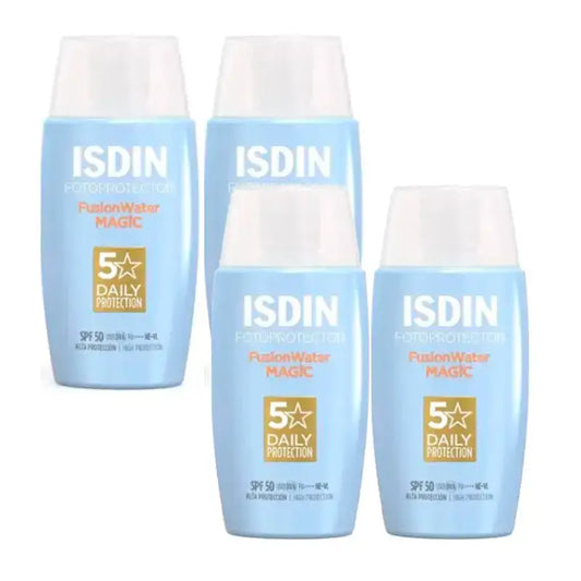 Isdin Fusion Water Magic -aurinkovoide SPF 50, 4 x 50 ml:n pakkaus