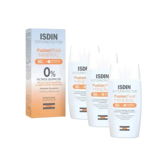 Isdin Fotoprotector Mineral Fusion Fluid SPF 50+, 3 x 50 ml