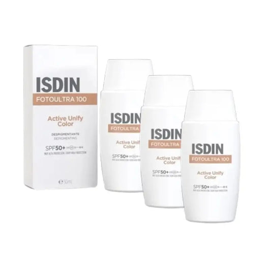 Isdin Fotoultra Active Unify värillinen SPF 50+, 3 x 50 ml