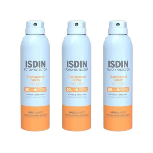 Isdin Transparent Spray Wet Skin SPF50, 3 x 250 ml
