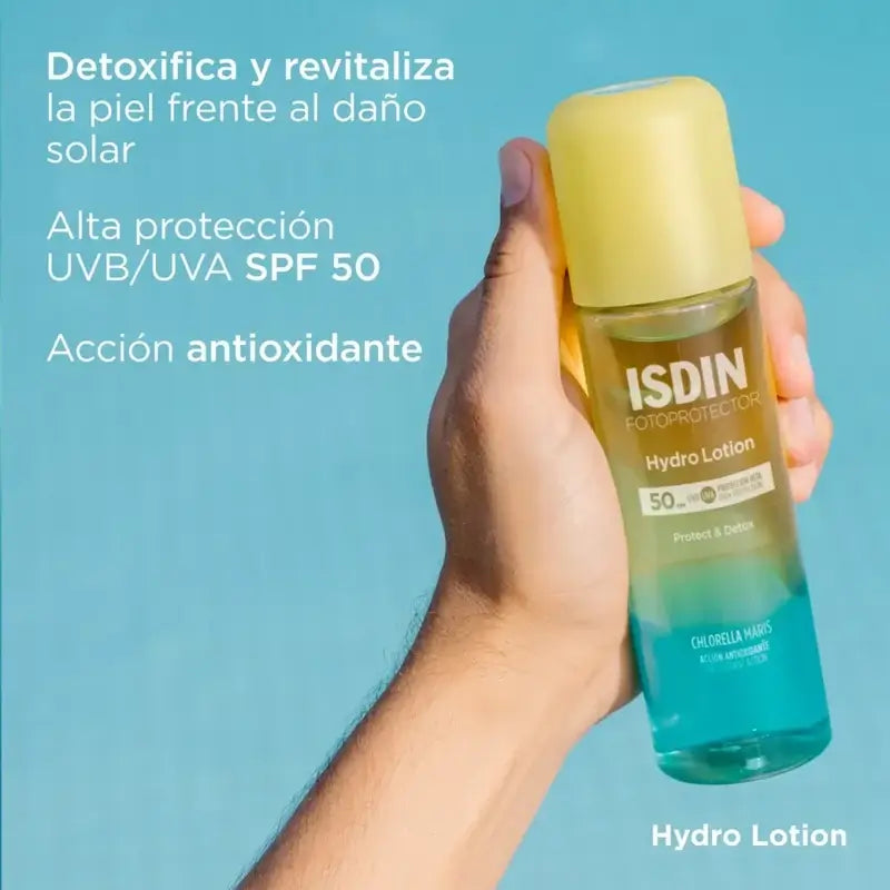 isdin hydrolotion spf 50 detoxifies and revitalises the skin