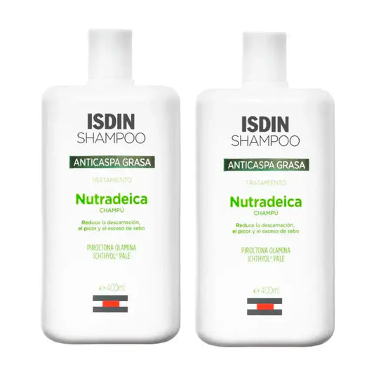 Isdin Nutradeica Rasvainen hilse, 2 x 400 ml:n pakkaus