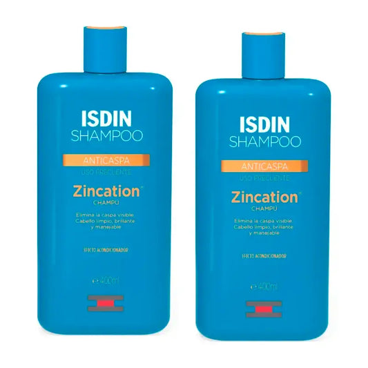 Isdin Zincation Frecuencia -shampoo, 2 x 400 ml:n pakkaus