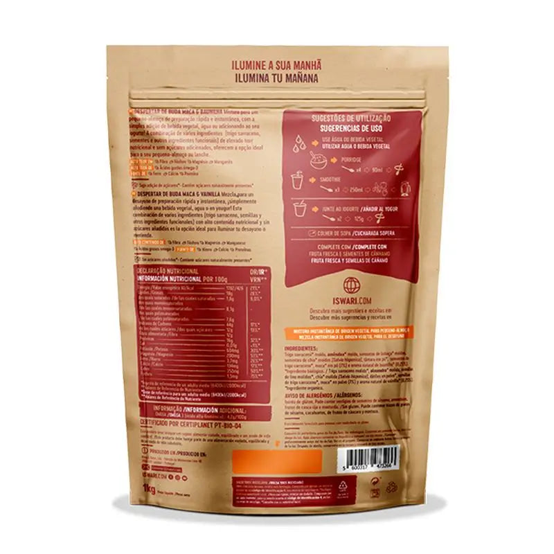 Iswari Buddha’s Awakening Maca-vanilja 360 g, luomu