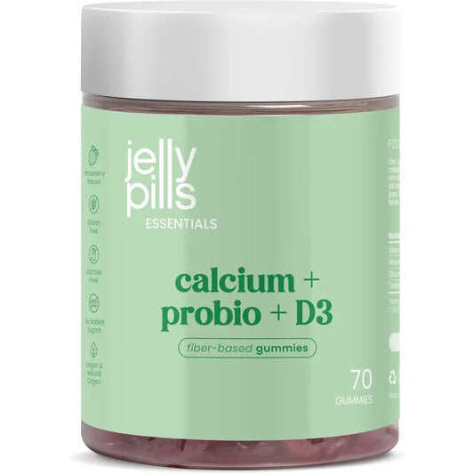 Jelly Pills Caclium+D3+K2+Propbio, mansikka, 70 kpl