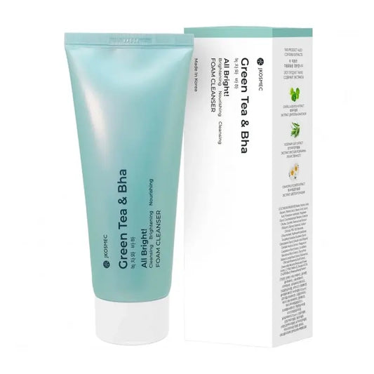 Jkosmec All Bright Green Tea And Bha Foam Cleanser, 180 ml