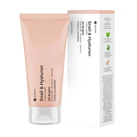 Jkosmec All Bright Snail And Hyaluron -vaahtopuhdistusaine, 180 ml