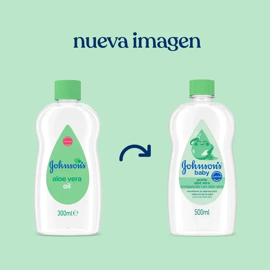 Johnson's Baby Aloe Vera -öljy, kosteuttaa ja ravitsee välittömästi, 500 ml