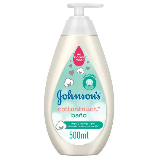 Johnson's Baby Cottontouch -kylpygeeli, vauvoille ja vastasyntyneille, ohuelle ja herkälle iholle, puhdasta puuvillaa sisältävä, 500 ml