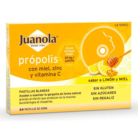 Juanola Propolis Honey Zinc Vitamin C 24 Tablets