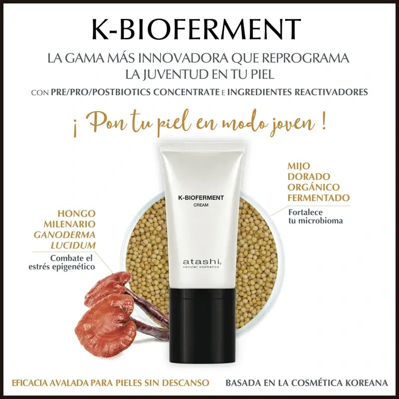 Atashi K-Bioferment Therapy Skin Booster -päivävoide ja meikkipohja 50 ml