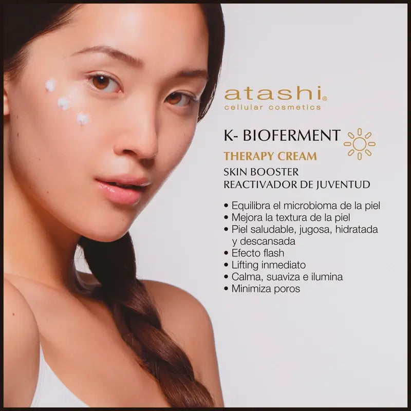 Atashi K-Bioferment Therapy Skin Booster -päivävoide ja meikkipohja 50 ml
