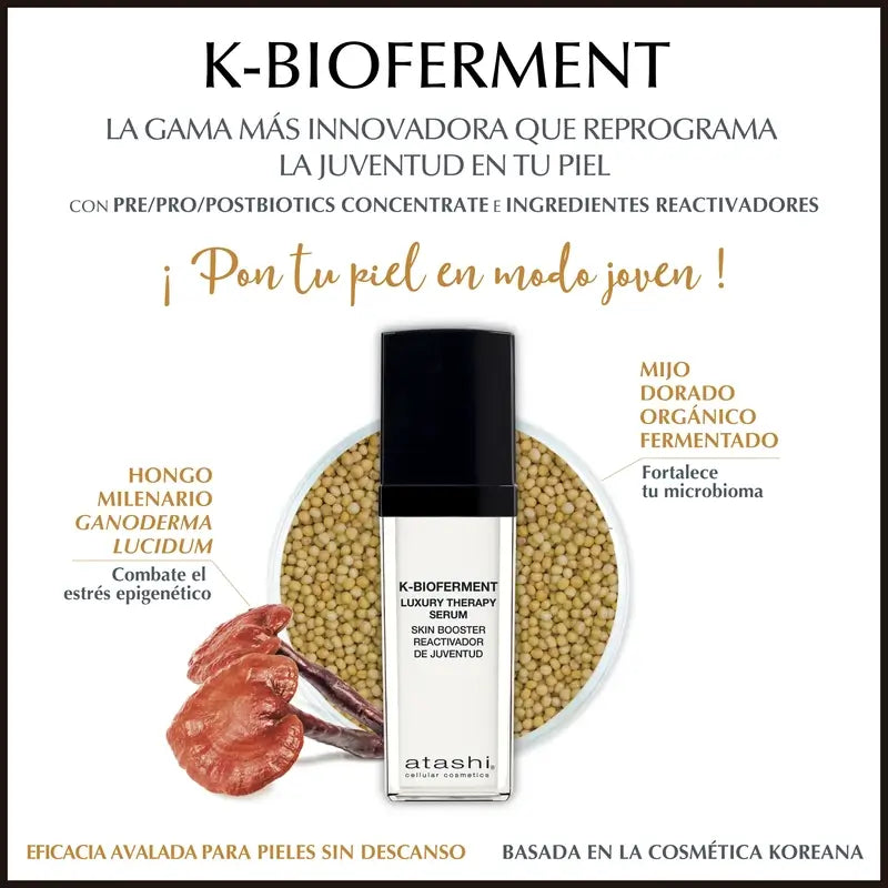 Atashi K-Bioferment Luxury Therapy -kasvoseerumi, ihon elvyttäjä, 30 ml 