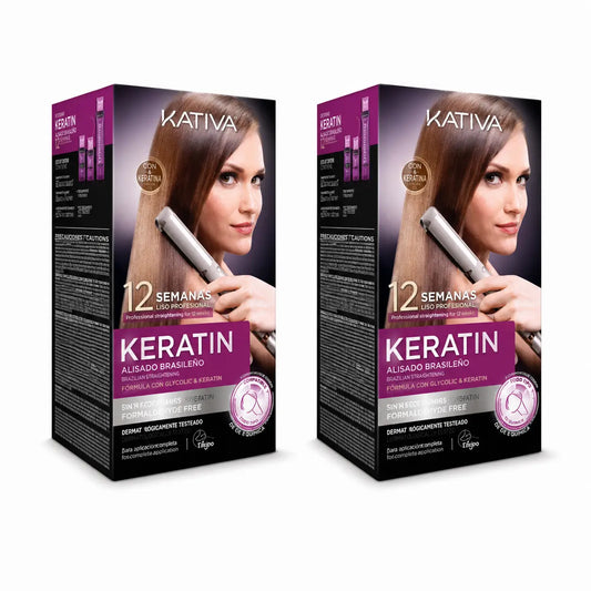 Kativa Kit Keratin Brasilialainen Express Veg -suoristuspaketti, 2 kpl