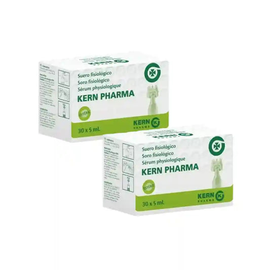 Kern Pharma Fysiologinen suolaliuos, kertakäyttöannos 5 ml, 30 kpl, 2 pakkaus 
